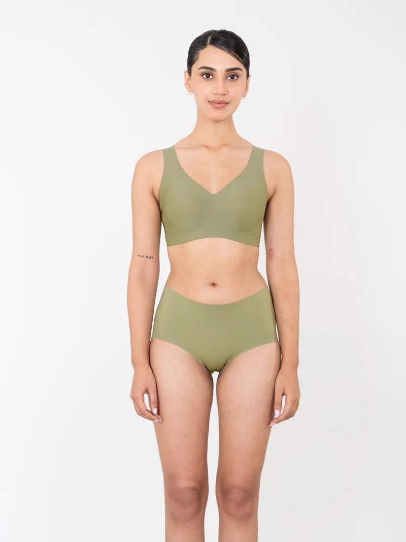 Shapercult Store Skyn Full Coverage Bra in Green for Women